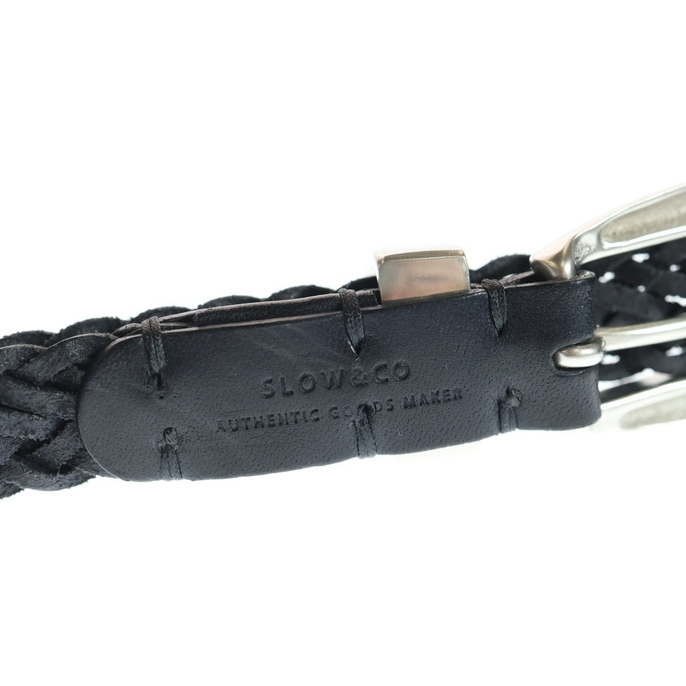 SLOWSLOW(スロウ) HERBIE MESH BELT ハービー 編み込み メッシュベルト ブラック/シルバー