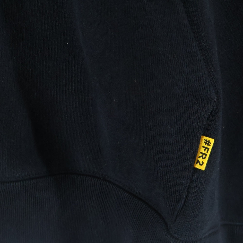 HUF(ハフ) ×FR2 YEAR OF THE RABBIT HOODED SWEAT SHIRT エフアールツー ラビット プリント スウェットプルオーバーパーカー ブラック