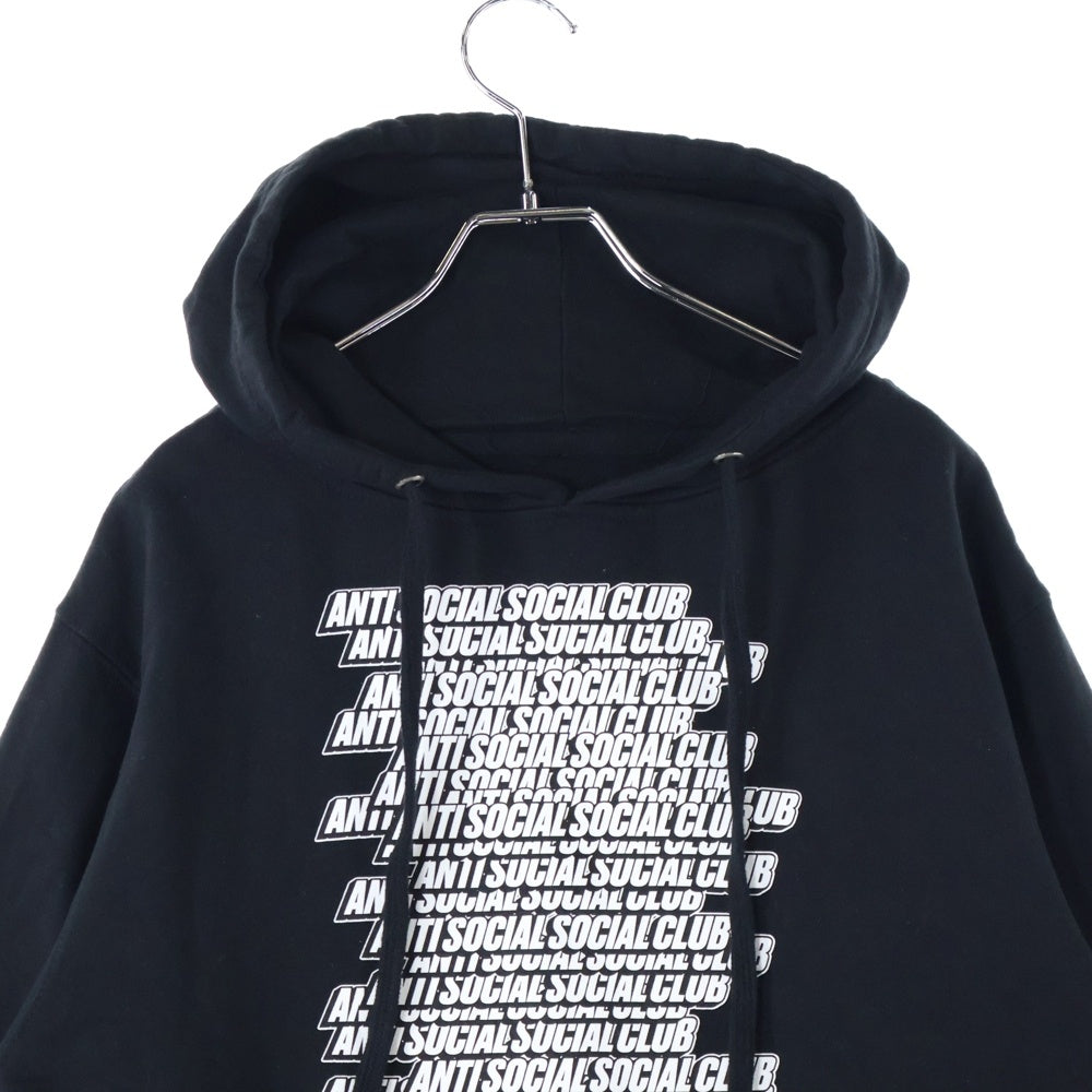 ANTI SOCIAL SOCIAL CLUB(アンチソーシャルソーシャルクラブ) ロゴプリント スウェットプルオーバーパーカー ブラック/ホワイト