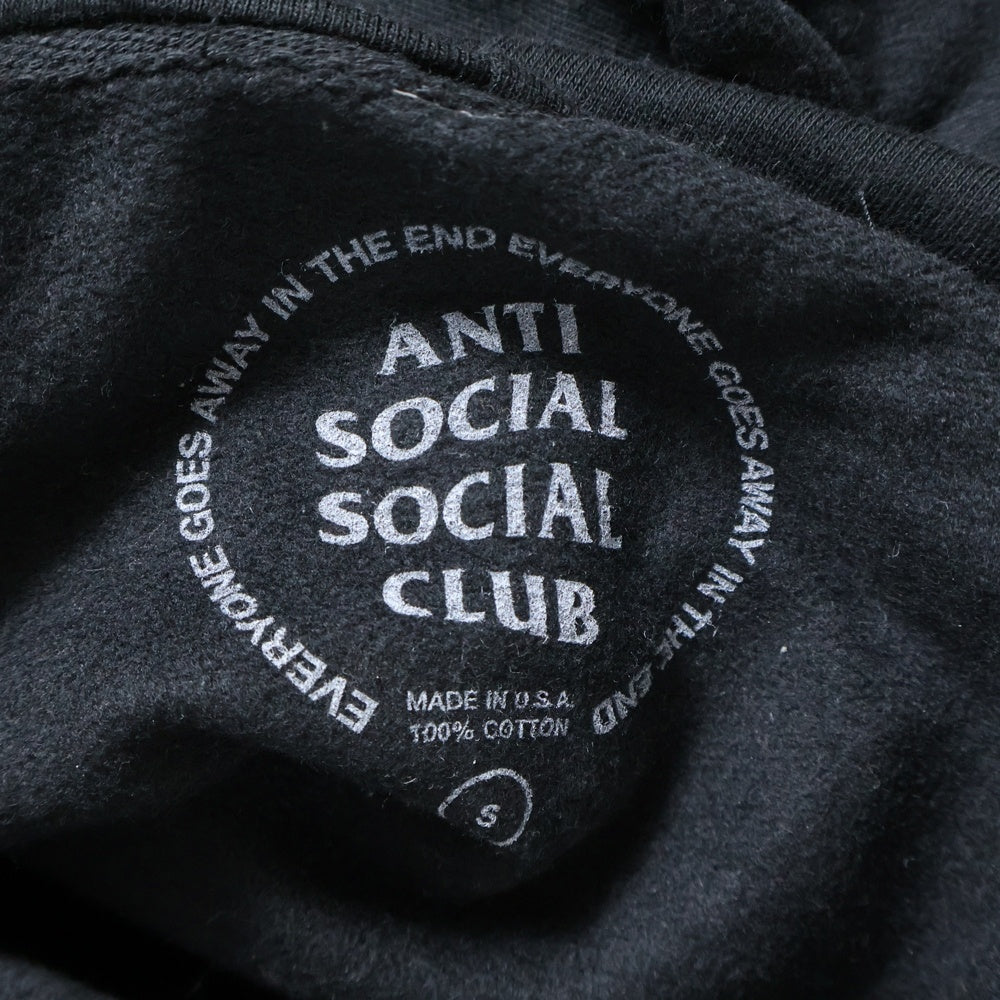 ANTI SOCIAL SOCIAL CLUB(アンチソーシャルソーシャルクラブ) ロゴプリント スウェットプルオーバーパーカー ブラック/ホワイト