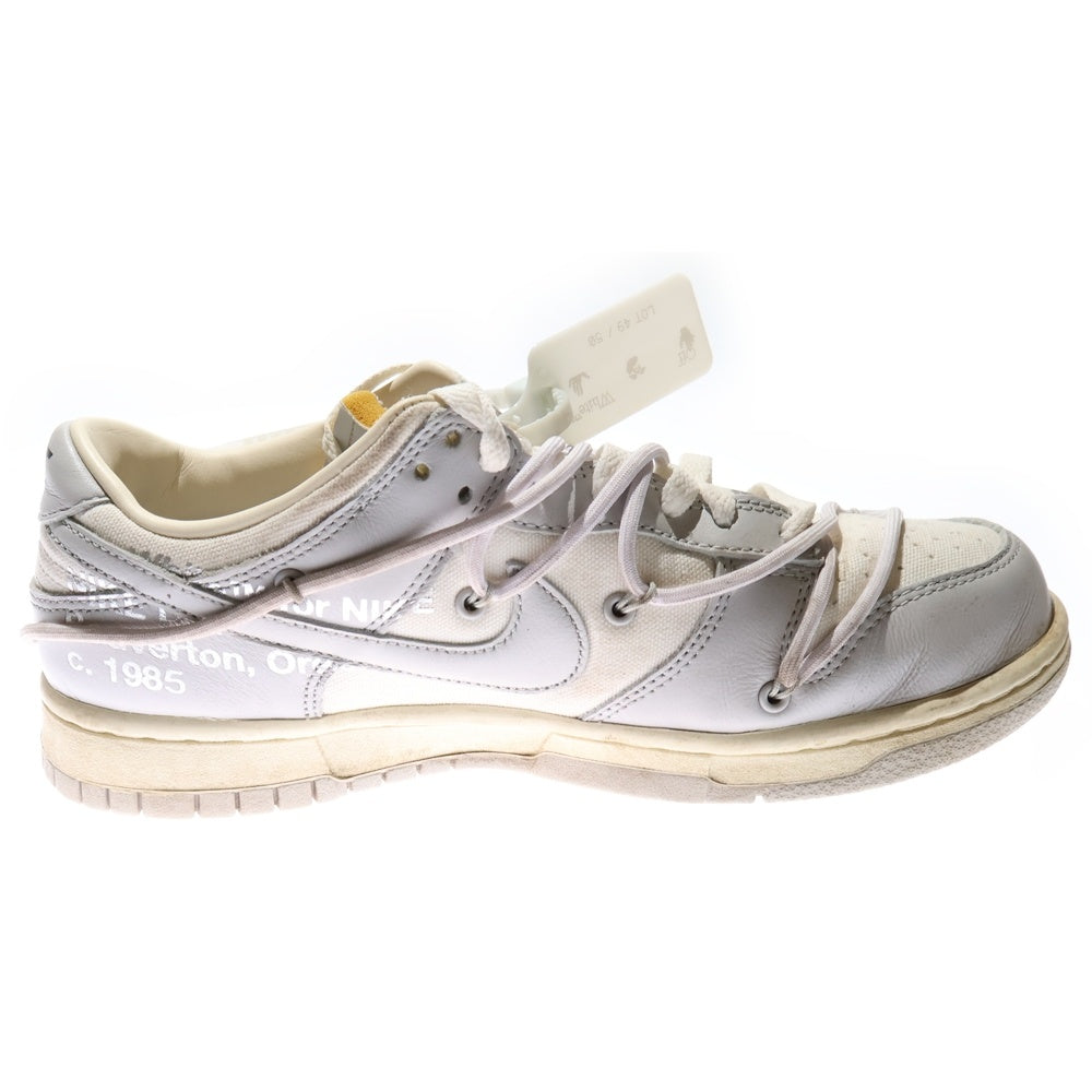 NIKE(ナイキ) ×OFF-WHITE DUNK LOW 1 OF 50 オフホワイト ダンク ローカットスニーカー グレー US8/26cm DM1602-123
