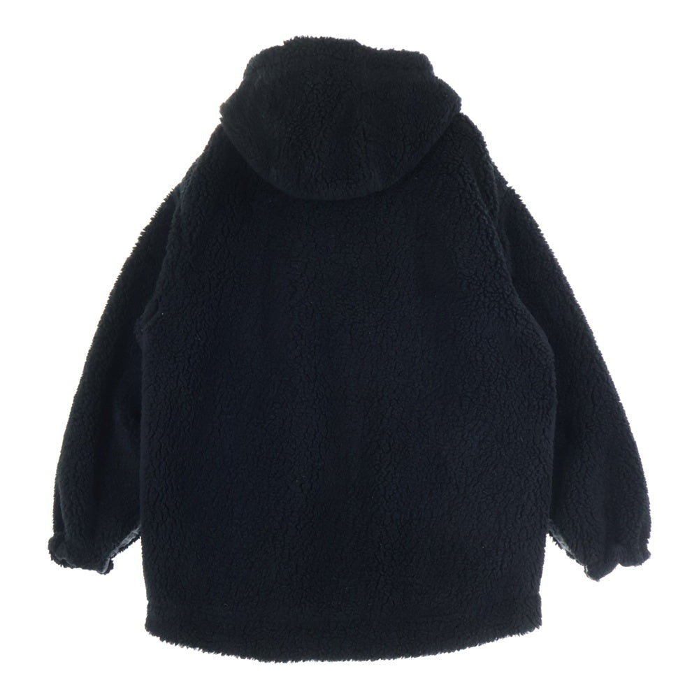 PRADA SPORT(プラダ スポーツ) 22AW Recycled Fleece Hooded Jacket ダブルフリース リサイクルテクニカルファブリック ジップアップ ボア パーカー ジャケット ブラック SGB926