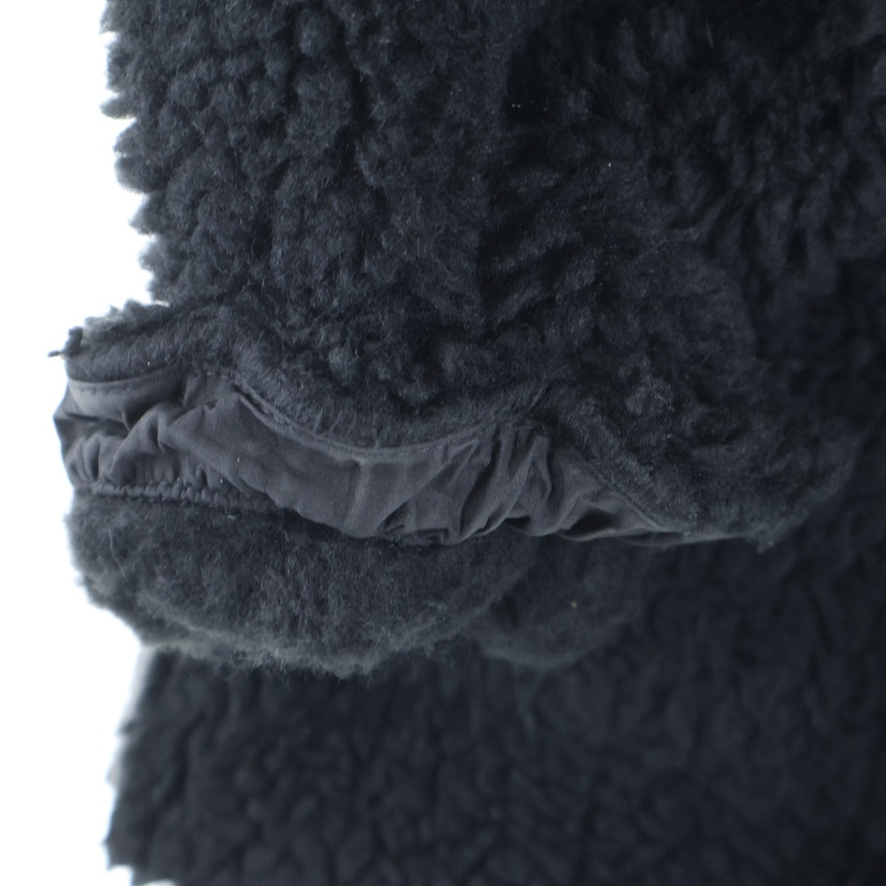 PRADA SPORT(プラダ スポーツ) 22AW Recycled Fleece Hooded Jacket ダブルフリース リサイクルテクニカルファブリック ジップアップ ボア パーカー ジャケット ブラック SGB926