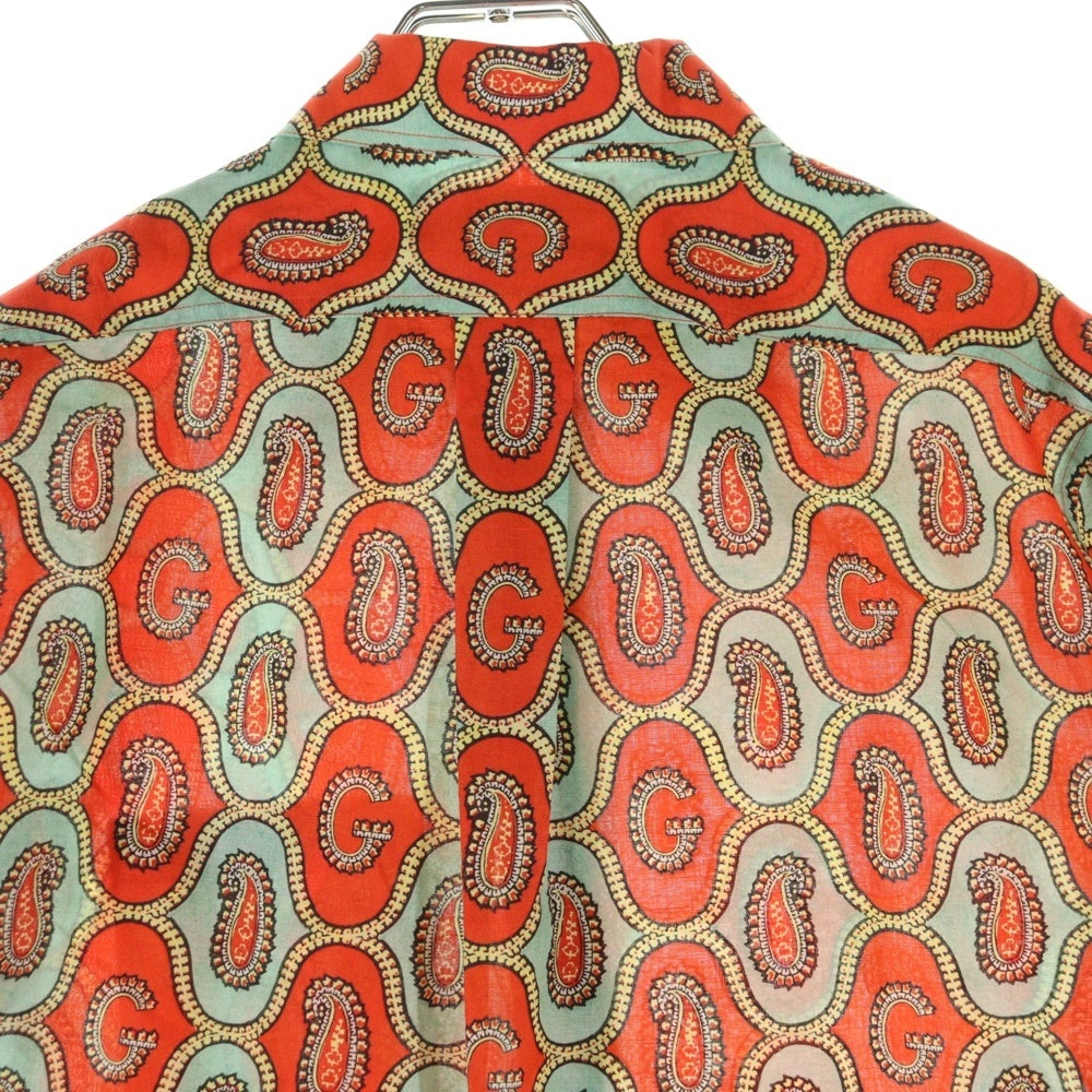 GUCCI(グッチ) 21AW Gペイズリー リネン 総柄 半袖シャツ オレンジ 653979 ZAGQ1