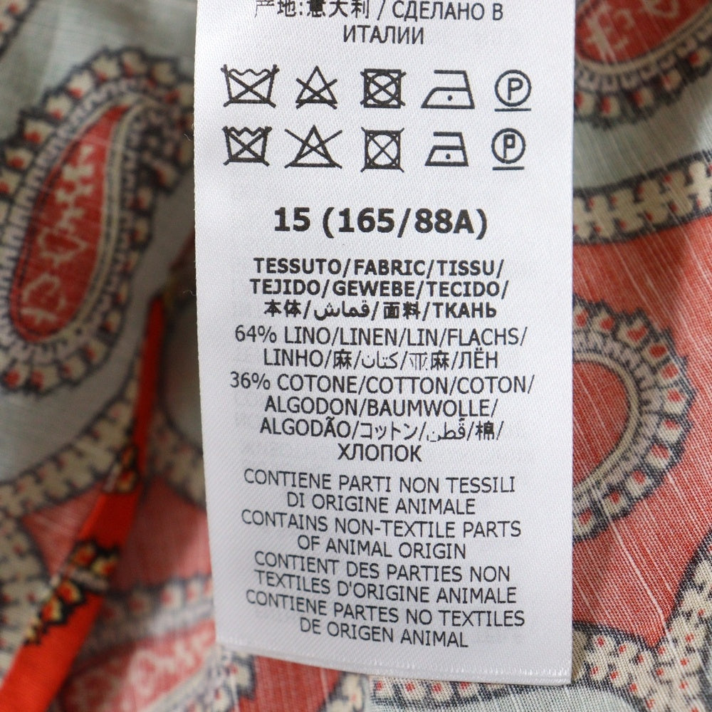 GUCCI(グッチ) 21AW Gペイズリー リネン 総柄 半袖シャツ オレンジ 653979 ZAGQ1