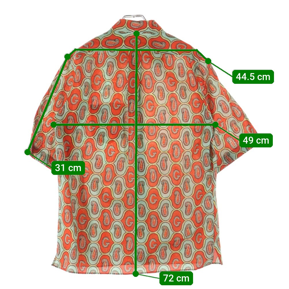 GUCCI(グッチ) 21AW Gペイズリー リネン 総柄 半袖シャツ オレンジ 653979 ZAGQ1