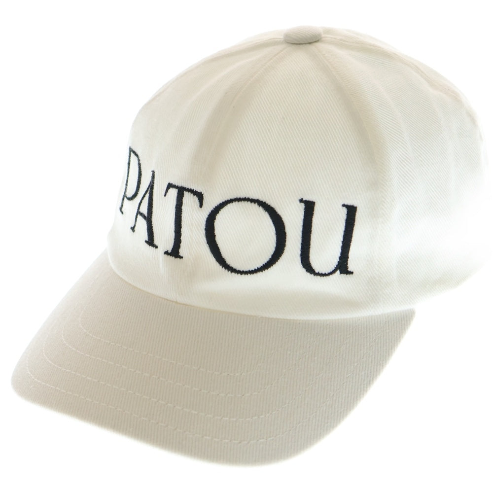 PATOU(パトゥー) 23SS ロゴ刺繍 ベースボールキャップ 帽子 ホワイト レディース 23S-AC040-0132