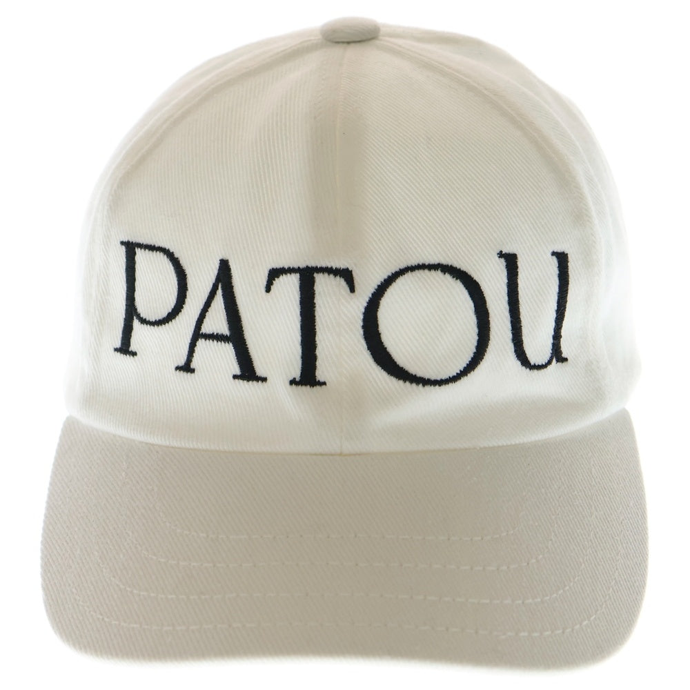 PATOU(パトゥー) 23SS ロゴ刺繍 ベースボールキャップ 帽子 ホワイト レディース 23S-AC040-0132