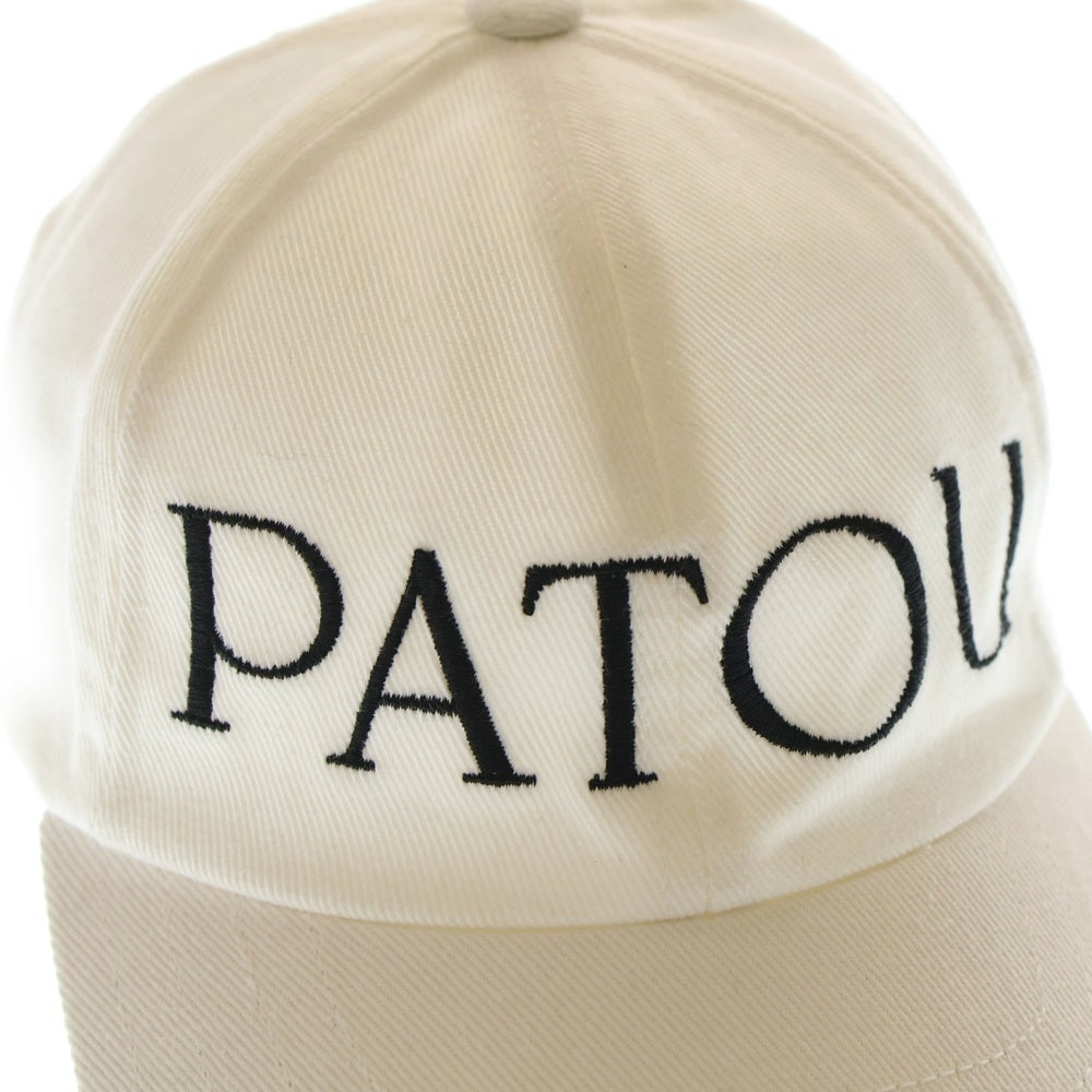 PATOU(パトゥー) 23SS ロゴ刺繍 ベースボールキャップ 帽子 ホワイト レディース 23S-AC040-0132