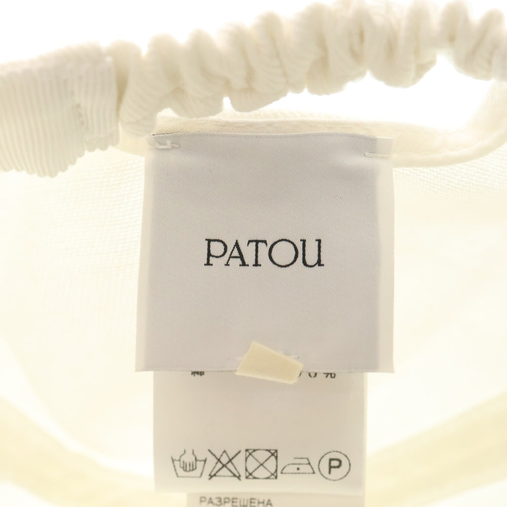 PATOU(パトゥー) 23SS ロゴ刺繍 ベースボールキャップ 帽子 ホワイト レディース 23S-AC040-0132