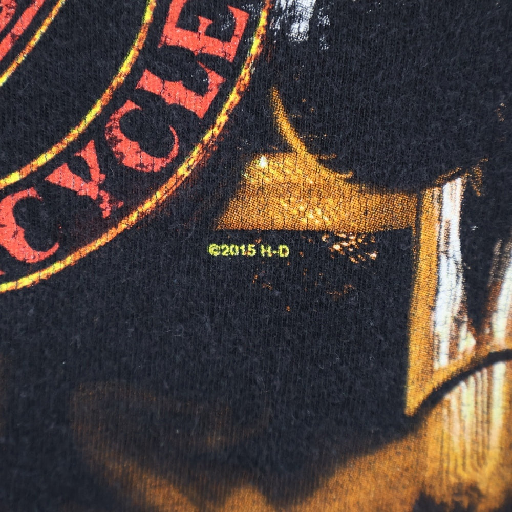 HARLEY DAVIDSON(ハーレーダビッドソン) 両面プリント クルーネック 半袖 Tシャツ カットソー ブラック