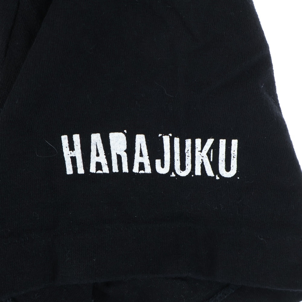 WILDSIDE YOHJI YAMAMOTO(ワイルドサイド ヨウジ ヤマモト) 24SS フローラル ロゴプリント クルーネック半袖Tシャツ カットソー ブラック WS-T14-003