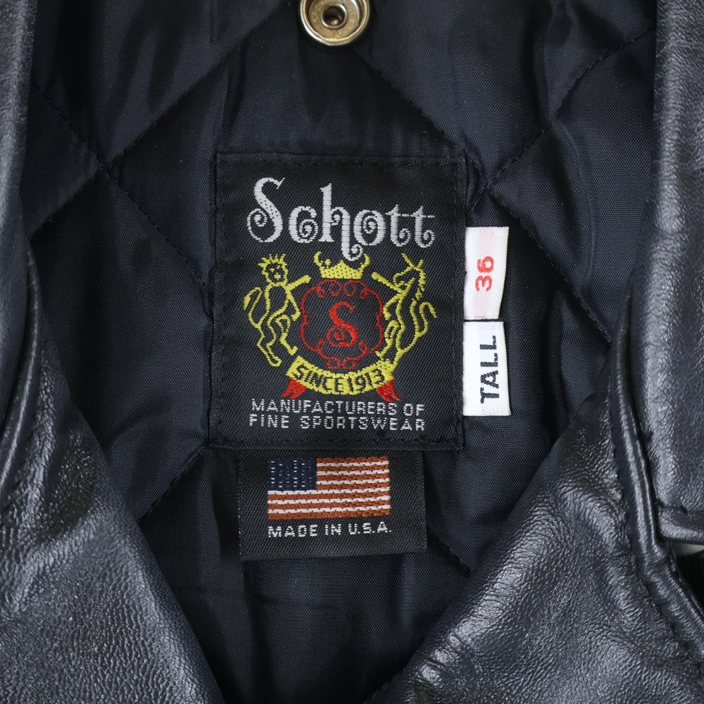 SCHOTT(ショット) 613UHT HORSEHIDE ONESTAR TALL ホースハイド ワンスター ダブルライダース レザージャケット ブラック 7416