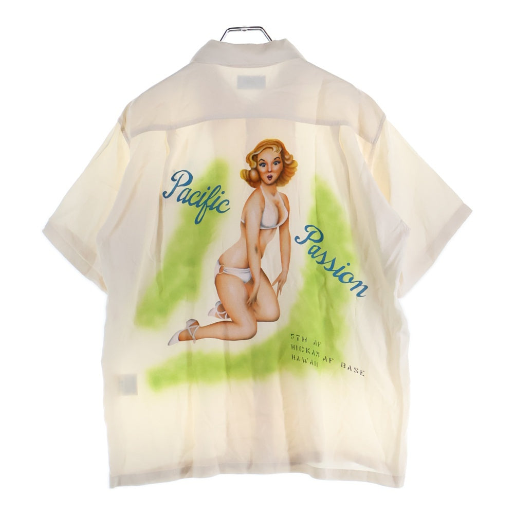 Buzz Rickson's(バズリクソンズ) AIRBRUSH HAND PAINT OPEN SHIRT ハンドペイント オープンカラー レーヨン ハワイアン 半袖シャツ ベージュ BR39106