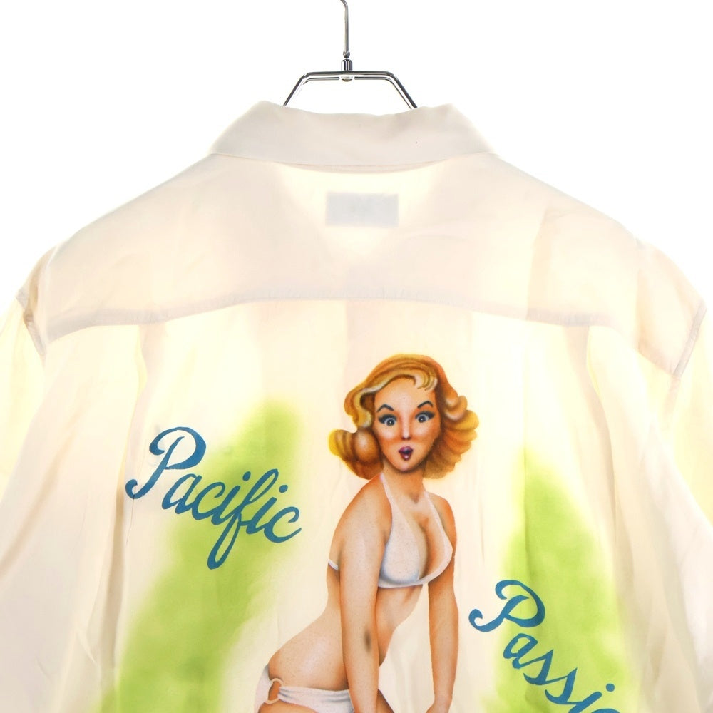 Buzz Rickson's(バズリクソンズ) AIRBRUSH HAND PAINT OPEN SHIRT ハンドペイント オープンカラー レーヨン ハワイアン 半袖シャツ ベージュ BR39106