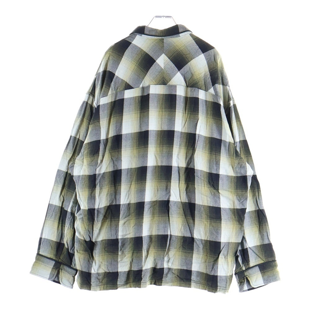 MAISON MIHARAYASUHIRO(メゾンミハラヤスヒロ) マルチポケット チェック レーヨン 長袖 シャツ グリーン/グレー A11SH071