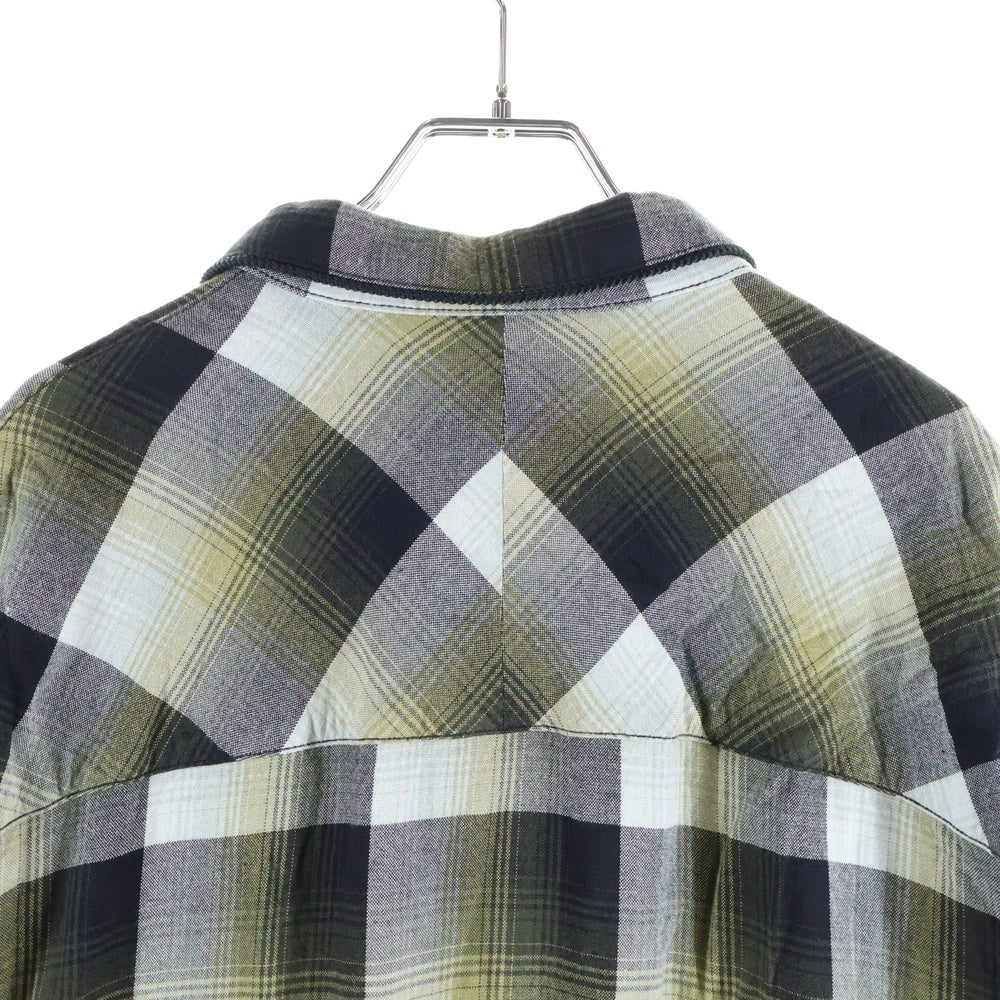 MAISON MIHARAYASUHIRO(メゾンミハラヤスヒロ) マルチポケット チェック レーヨン 長袖 シャツ グリーン/グレー A11SH071