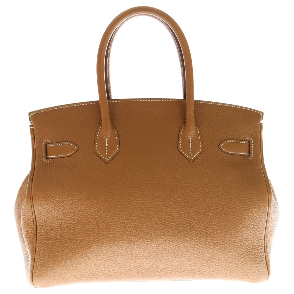 HERMES(エルメス) バーキン 30 トゴ ゴールド レザー ハンドバッグ ブラウン □O刻印 ブラウン シルバー金具