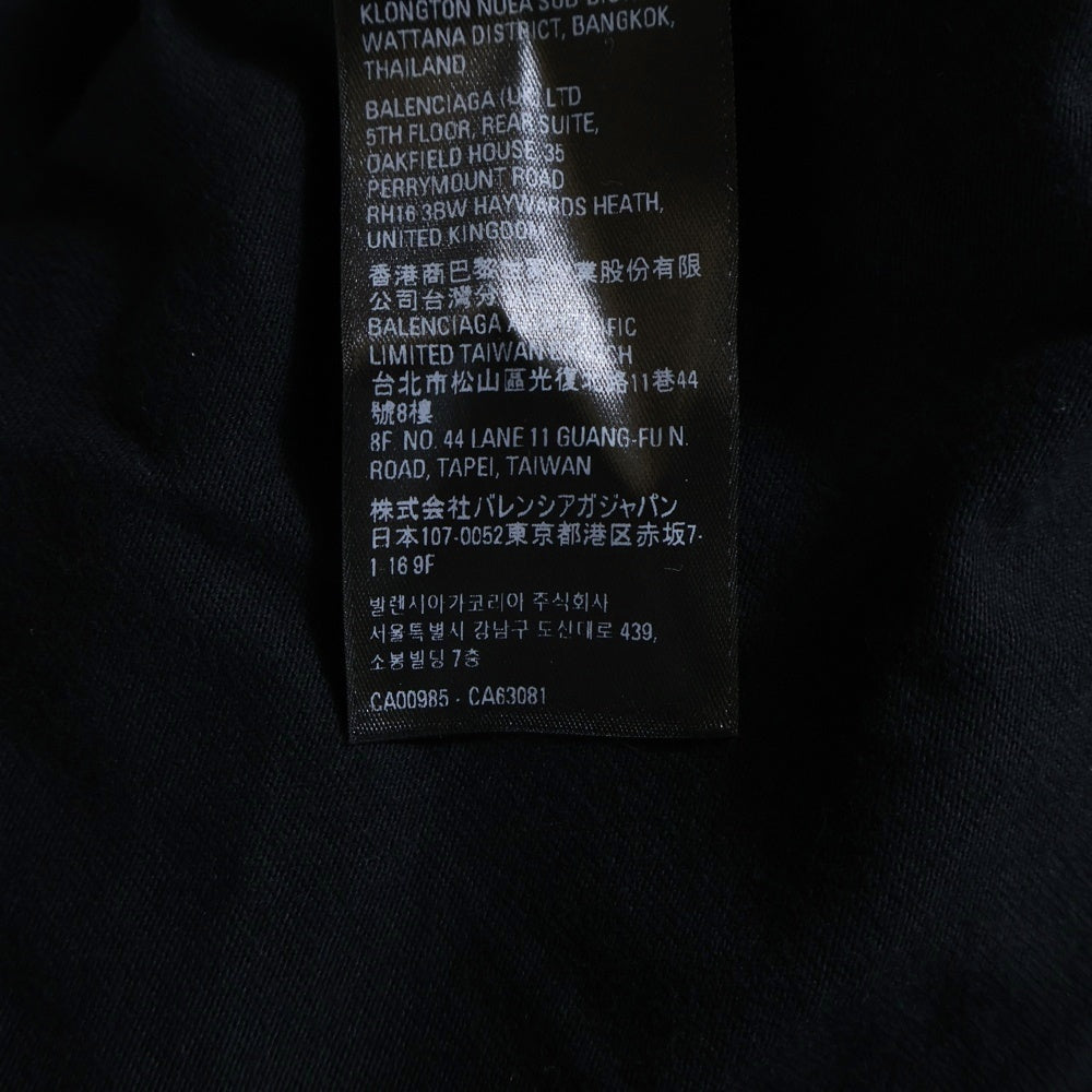BALENCIAGA(バレンシアガ) 23SS ×adidas アディダス 3ストライプ ロゴプリント 半袖Tシャツ カットソー ブラック 739101 TNVA6