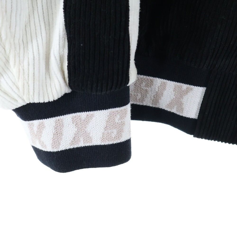 SKOOKUM(スクーカム) ×KIXSIX キックスシックス コーデュロイ フロントボタン バーシティジャケット ブラック/ホワイト