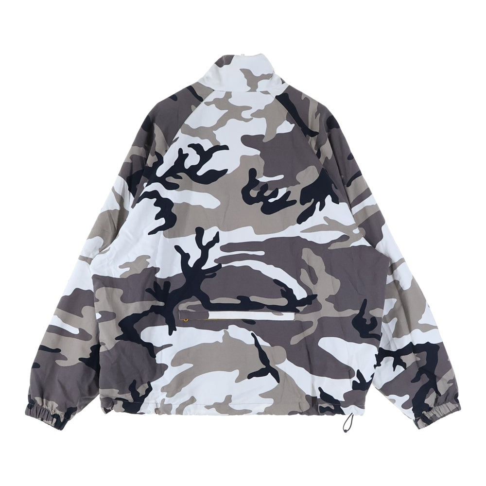 SUPREME(シュプリーム) 25SS Contrast Zip Track Jacket コントラスト フロントロゴ ジップアップ ナイロンジャケット カモ柄 ホワイト/グレー