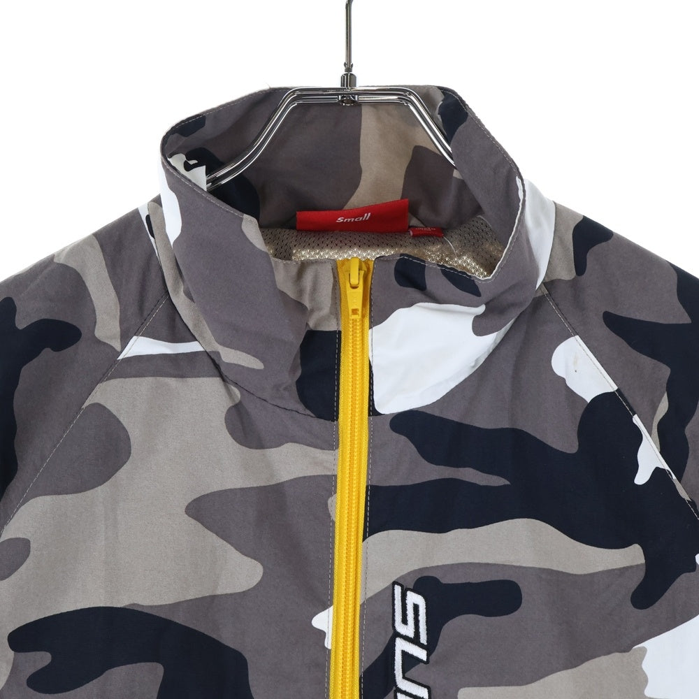 SUPREME(シュプリーム) 25SS Contrast Zip Track Jacket コントラスト フロントロゴ ジップアップ ナイロンジャケット カモ柄 ホワイト/グレー