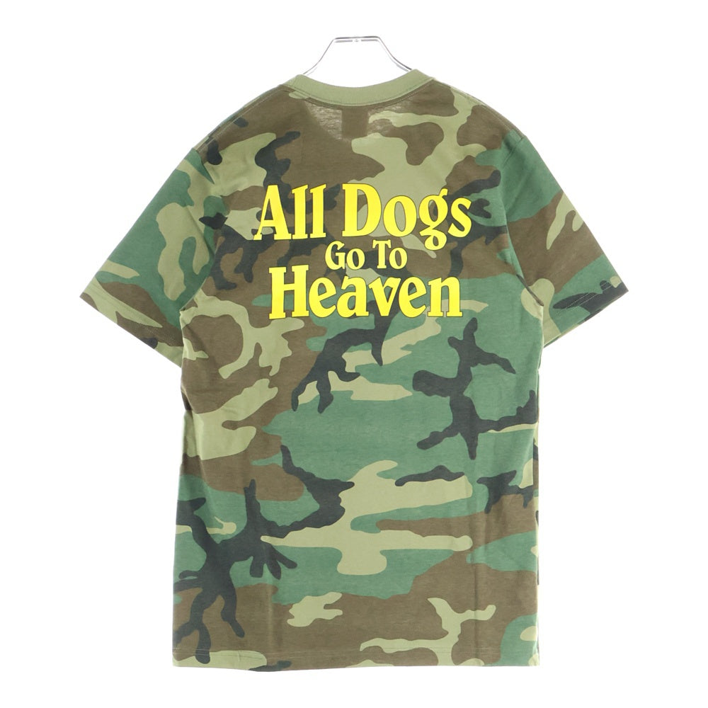 SUPREME(シュプリーム) 25AW All Dogs Go To Heaven Tee オールドッグス ゴートゥーヘブン フロントプリント カモ柄 クルーネック半袖Tシャツ カットソー カーキ