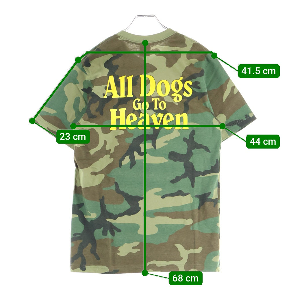SUPREME(シュプリーム) 25AW All Dogs Go To Heaven Tee オールドッグス ゴートゥーヘブン フロントプリント カモ柄 クルーネック半袖Tシャツ カットソー カーキ