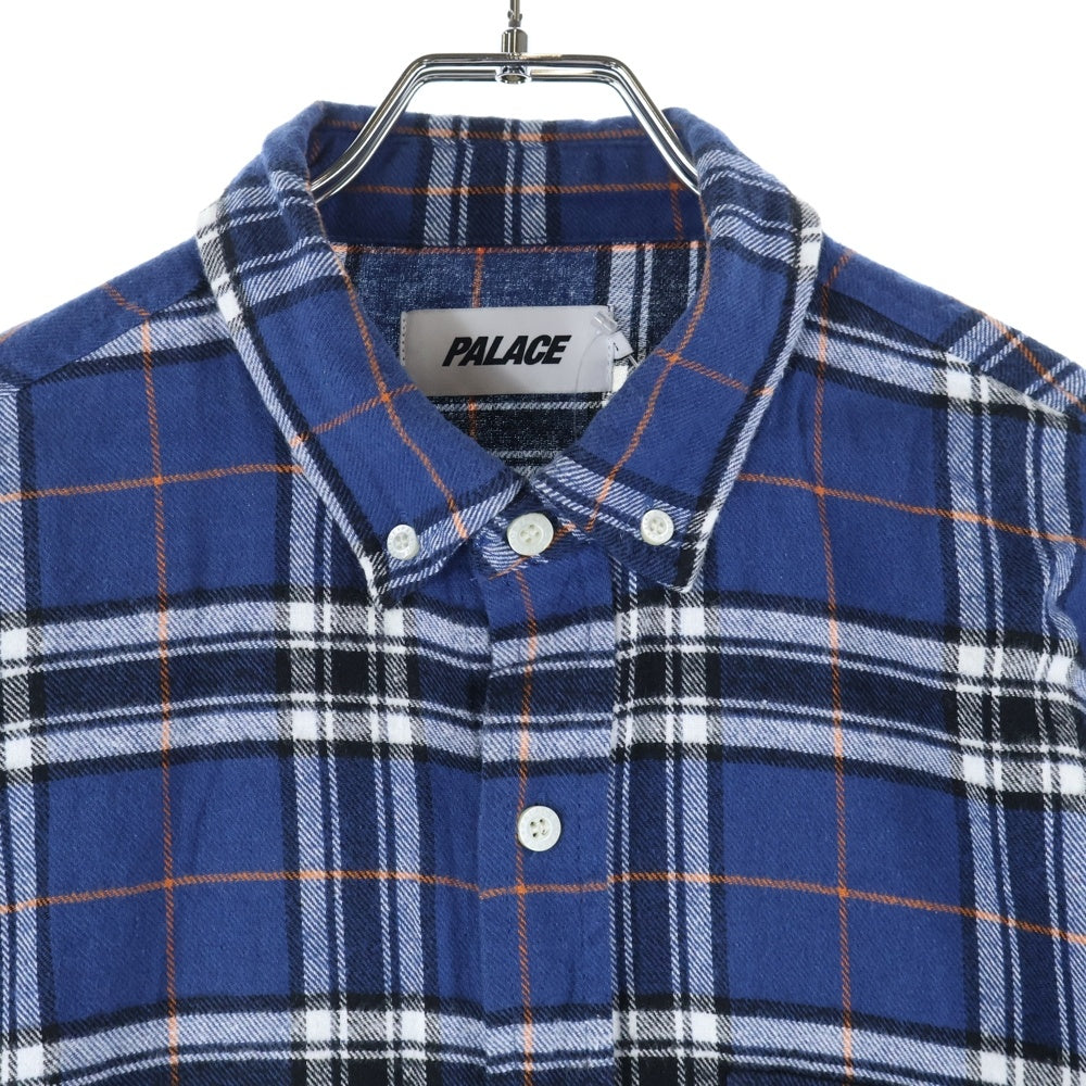 Palace Skateboards(パレススケートボーズ) 24SS LUMBER YAK SHIRT バックロゴエンブロイダリー 長袖チェックシャツ ブルー