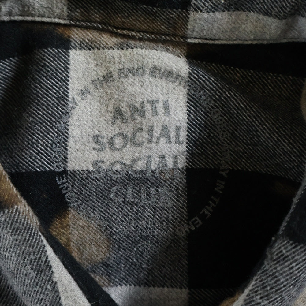 Palace Skateboards(パレススケートボーズ) 23AW ALONE FLANNEL SHIRT バックロゴ タイダイ フランネル 長袖チェックシャツ グレー/ブラウン