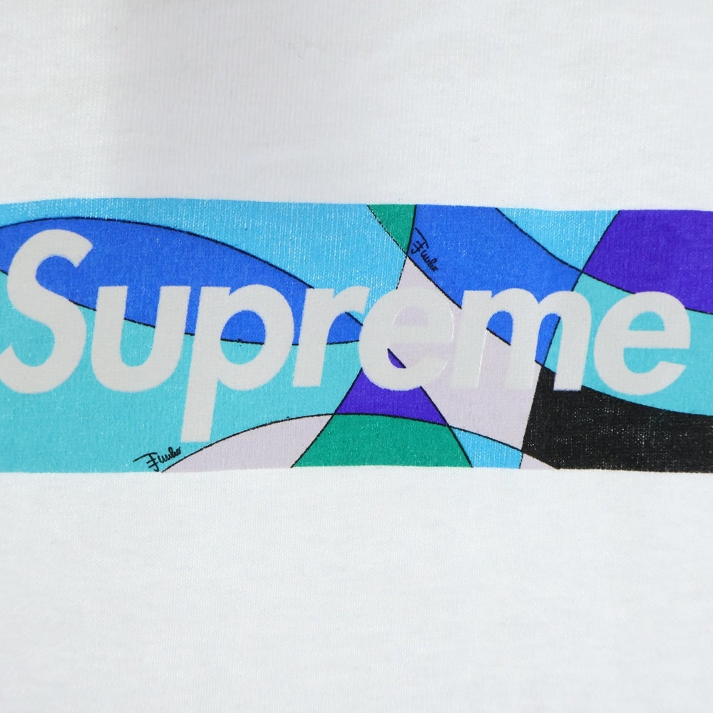 SUPREME(シュプリーム) 21SS×Emilio Pucci Box Logo Tee エミリオプッチ ボックスロゴプリント クルーネック半袖Tシャツ カットソー ホワイト
