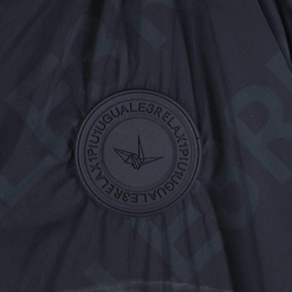 1 PIU 1 UGUALE 3 RELAX(ウノピゥウノウグァーレトレ) ロゴプリント ジップアップ 中綿ダウンジャケット ブラック