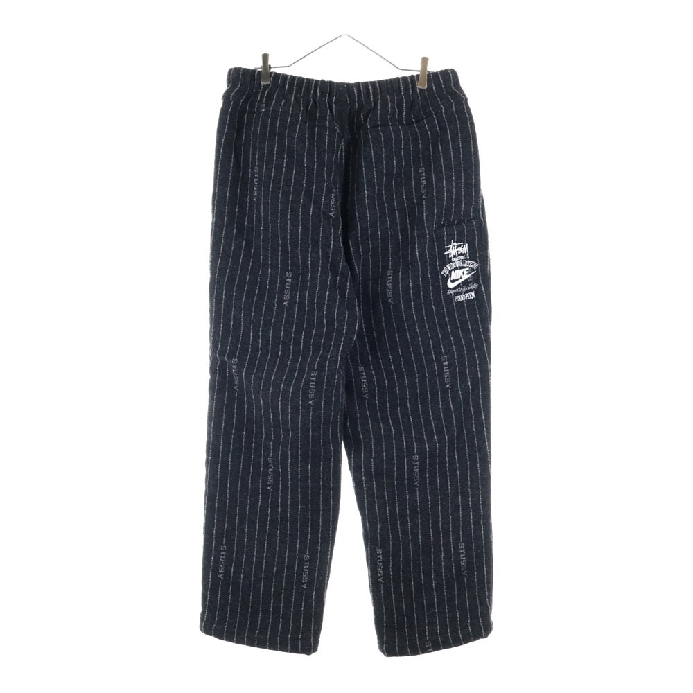 NIKE(ナイキ) 23SS ×STUSSY STRIPE WOOL PANTS ステューシー ストライプ ウール ロングパンツ ブラック DR4021-010