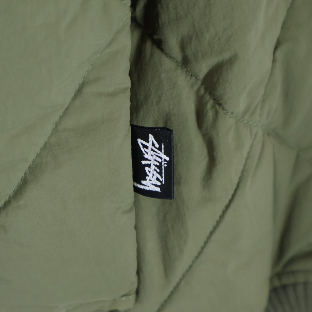 STUSSY(ステューシー) 8 BALL QUILTED LINER JACKET 8 ボール キルティング ジップアップ ライナー ジャケット カーキ