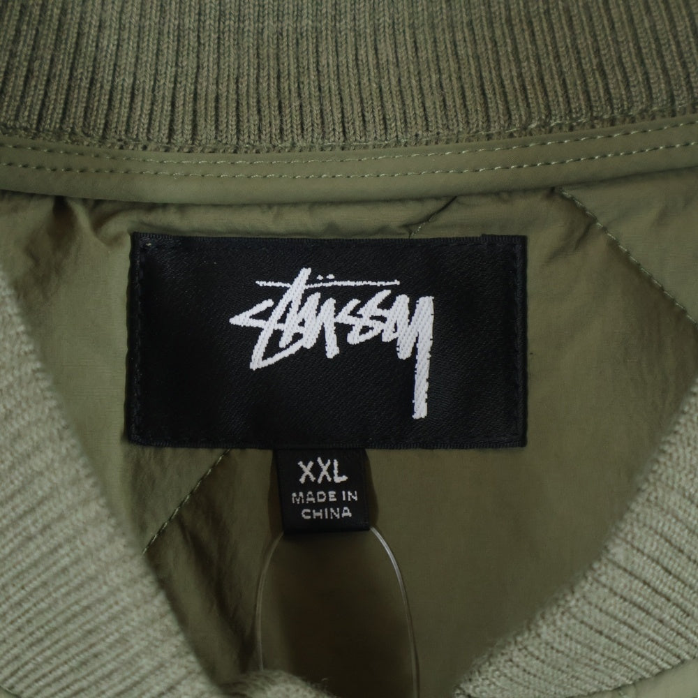 STUSSY(ステューシー) 8 BALL QUILTED LINER JACKET 8 ボール キルティング ジップアップ ライナー ジャケット カーキ