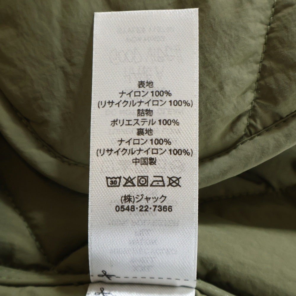 STUSSY(ステューシー) 8 BALL QUILTED LINER JACKET 8 ボール キルティング ジップアップ ライナー ジャケット カーキ