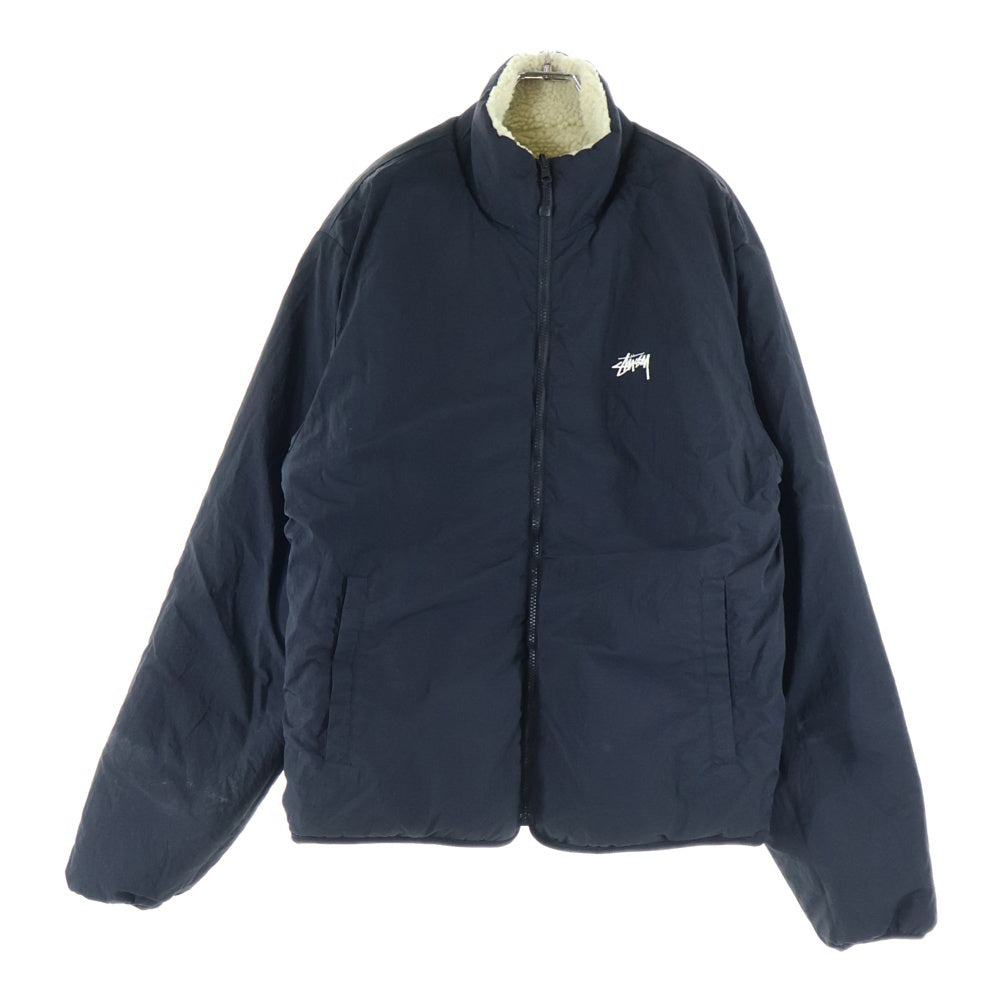 STUSSY(ステューシー) 8 BALL SHERPA JACKET 8 ボール シェルパ リバーシブル フリース ジャケット ホワイト/ブラック