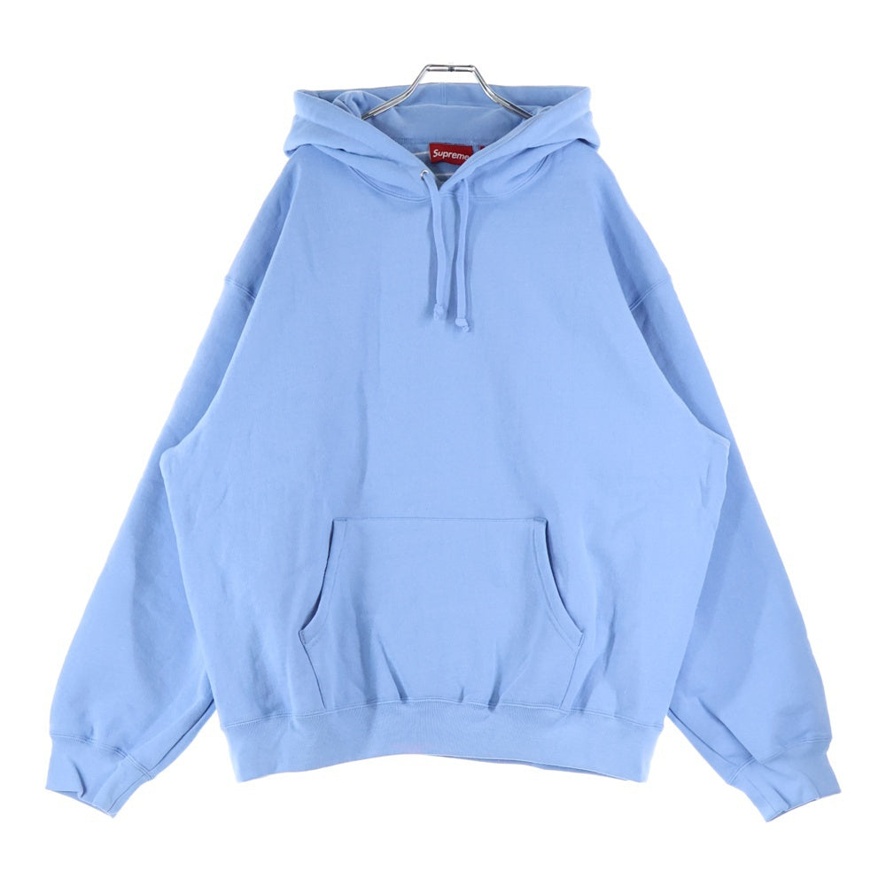 SUPREME(シュプリーム) 24AW Satin Applique Hooded Sweatshirt サテン アップリケ バックロゴ スウェットプルオーバーパーカー ライトブルー