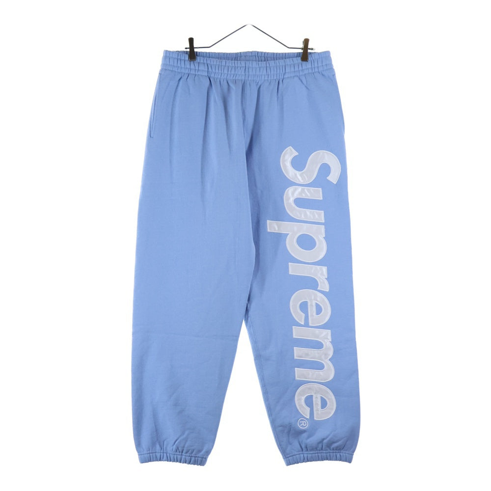 SUPREME(シュプリーム) 24AW Satin Applique Sweatpant サテンアップリケ スウェット ロングパンツ ライトブルー