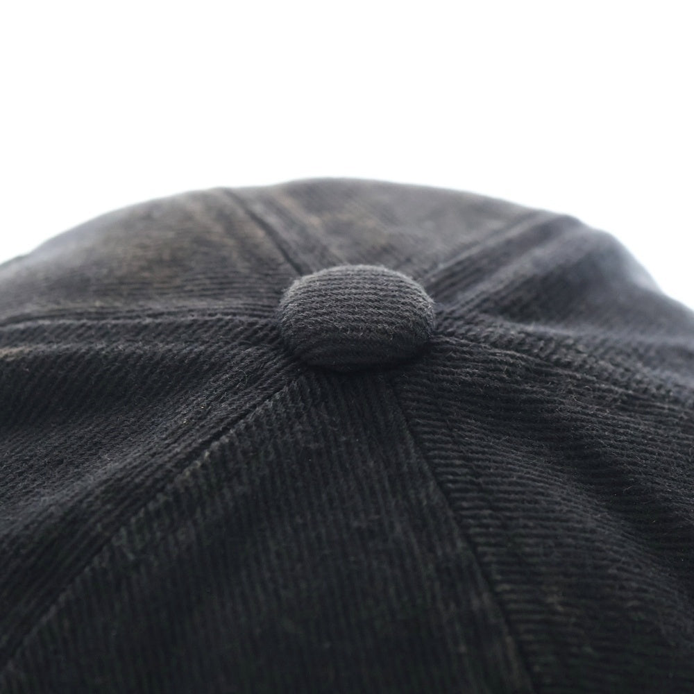 SAINT MICHAEL(セントマイケル) 25SS 6PANEL CAP ロゴエンブロイダリー 6パネルキャップ 帽子 ブラック SM-HR8-0000-079