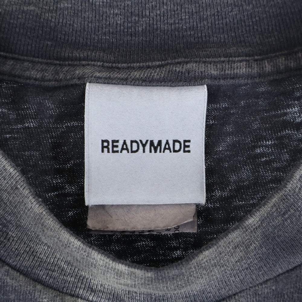 SAINT MICHAEL(セントマイケル) 24SS ×READY MADE S/S POCKET T-SHIRT レディメイド ポケットロゴ クルーネック半袖Tシャツ カットソー チャコールグレー RE-CO-BK-00-00-278