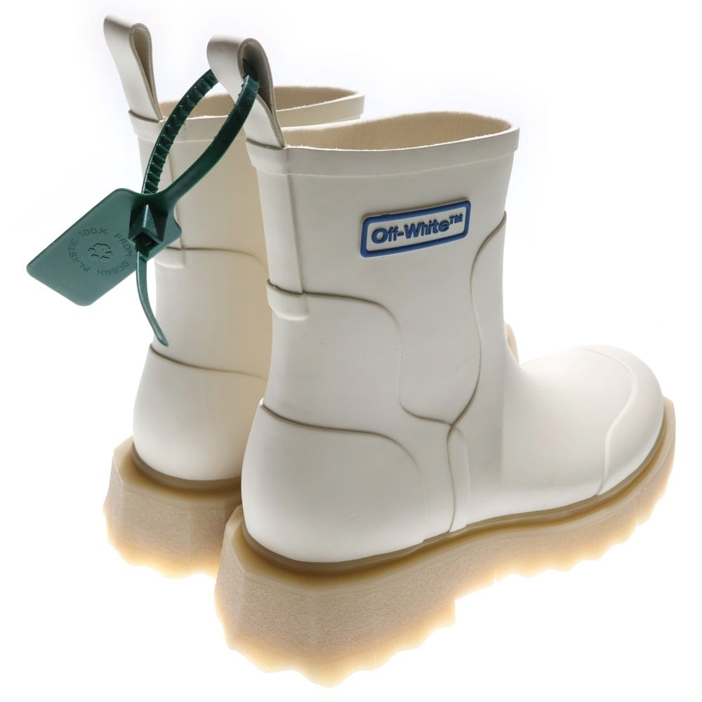 OFF-WHITE(オフホワイト) 22AW RUBBER RAIN BOOT サイドロゴ ラバー ハイカット レインブーツ ホワイト