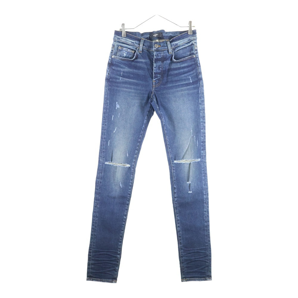 AMIRI(アミリ) クラッシュ加工 スキニー デニムパンツ インディゴ