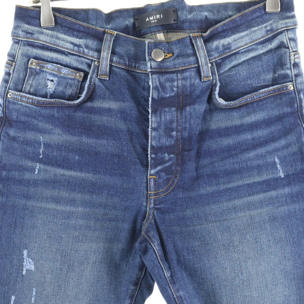 AMIRI(アミリ) クラッシュ加工 スキニー デニムパンツ インディゴ