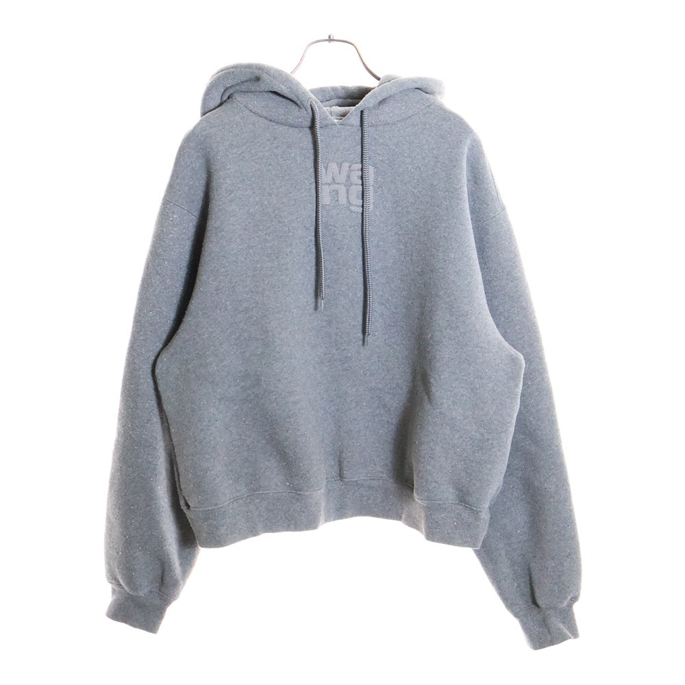 ALEXANDER WANG(アレキサンダーワン) ロゴエンブロイダリー スウェットプルオーバーパーカー グレー 4CC3232072 レディース