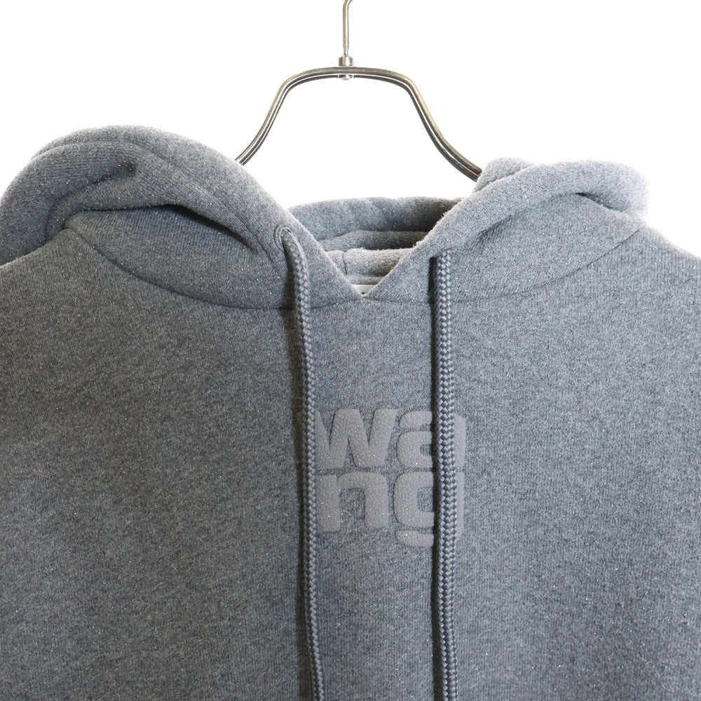 ALEXANDER WANG(アレキサンダーワン) ロゴエンブロイダリー スウェットプルオーバーパーカー グレー 4CC3232072 レディース