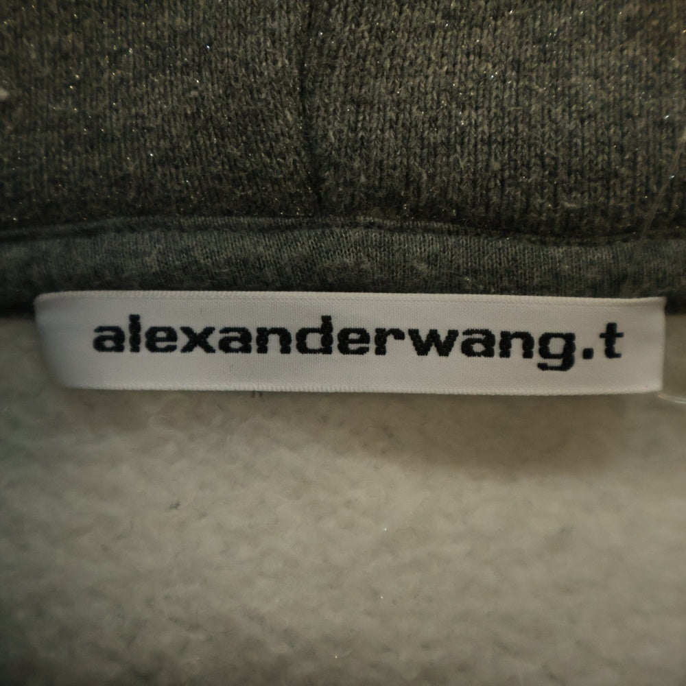 ALEXANDER WANG(アレキサンダーワン) ロゴエンブロイダリー スウェットプルオーバーパーカー グレー 4CC3232072 レディース