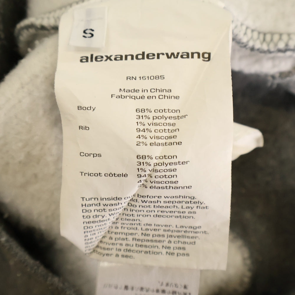 ALEXANDER WANG(アレキサンダーワン) ロゴエンブロイダリー スウェットプルオーバーパーカー グレー 4CC3232072 レディース