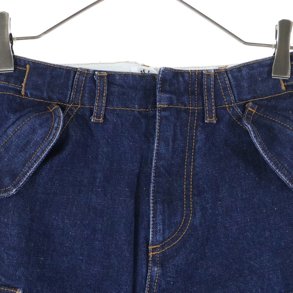 Christian Dior(クリスチャンディオール) 22SS ロゴレザーパッチ アジャスター カーゴジーンズ デニムパンツ インディゴ レディース 222P02A3524