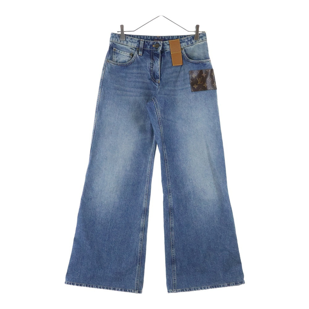 LOUIS VUITTON(ルイヴィトン) 24SS モノグラムパッチ フレアブーツカット デニムパンツ インディゴ RW241WW GM1 FQPX40 レディース